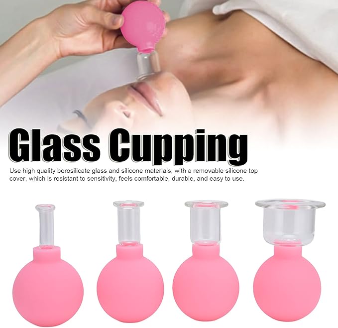 Set di Coppette in Vetro per Massaggio con Ventose per Corpo, Viso, Gambe, Braccia, Schiena, Spalle, Muscoli e Dolori Articolari