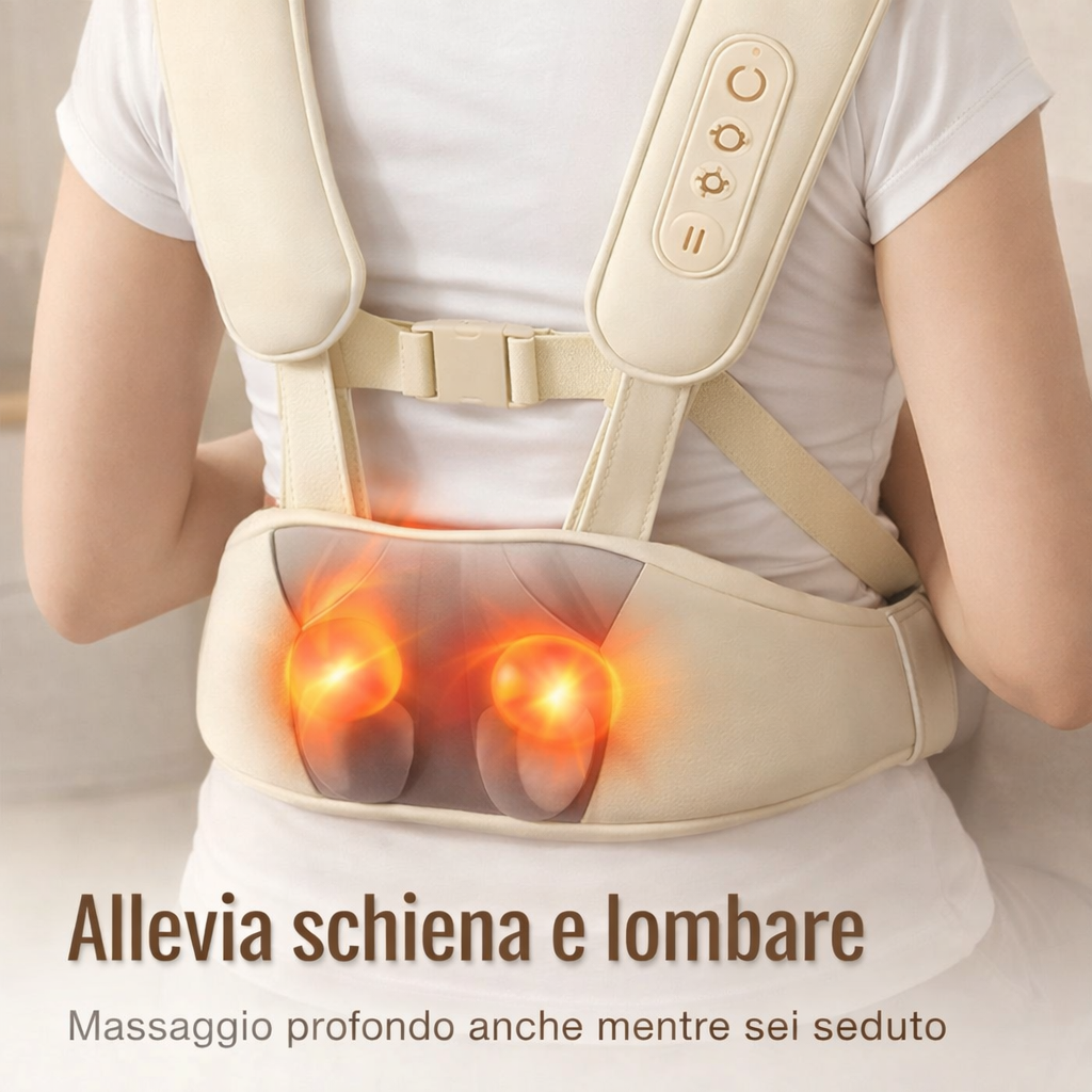 Massaggiatore Cervicale Shiatsu 4 in 1 senza fili