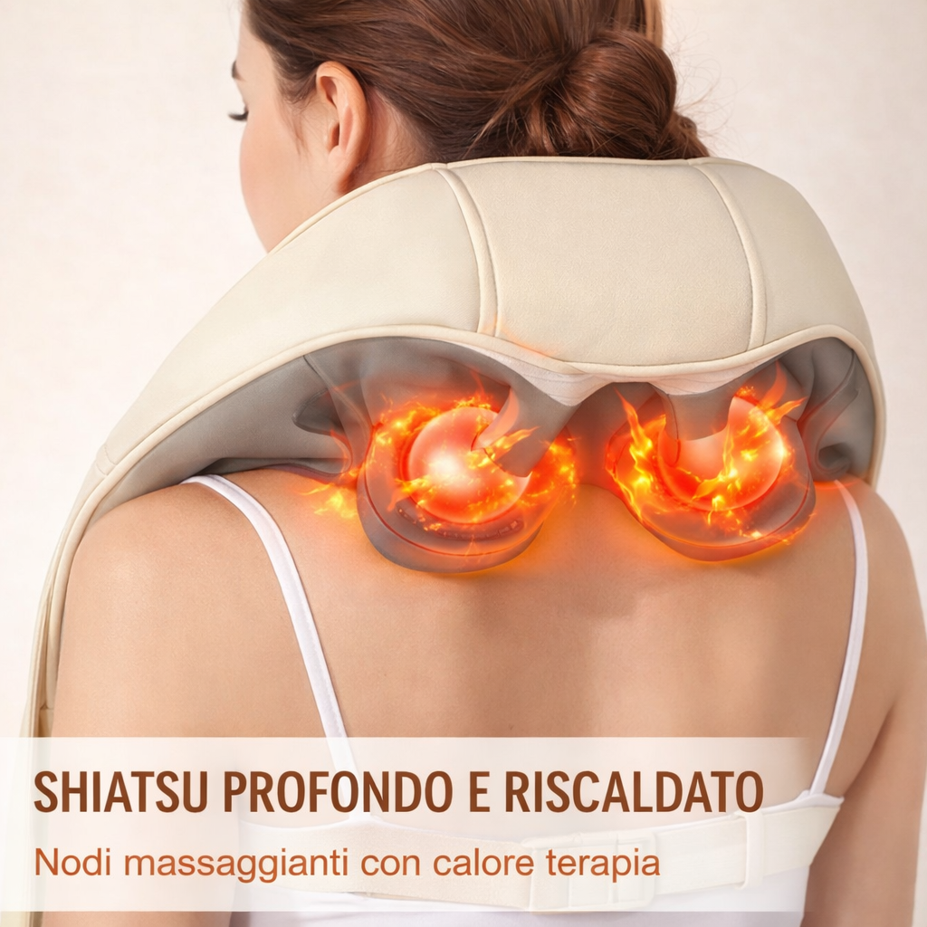 Massaggiatore Cervicale Shiatsu 4 in 1 senza fili
