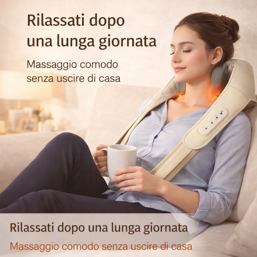 Massaggiatore Cervicale Shiatsu 4 in 1 senza fili